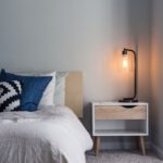 Murphy Bed - black table lamp on nightstand