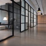 Room Transformation - hallway between glass-panel doors