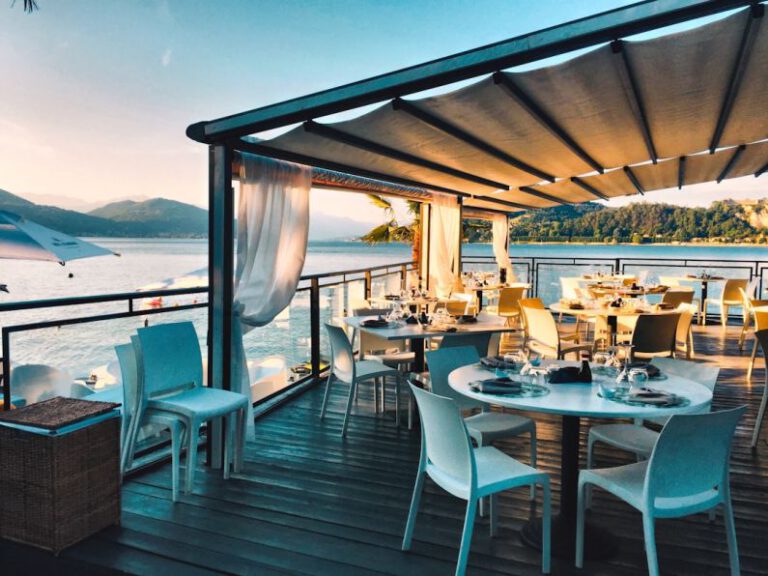 Outdoor Dining - a restaurant with a view of the water